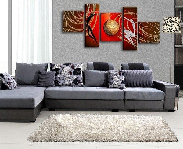 Simple Modern Art, Love Abstract Painting, Bedroom Room Wall Art Paintings, Abstract Art of Love, 5 Piece Canvas Painting-Grace Painting Crafts