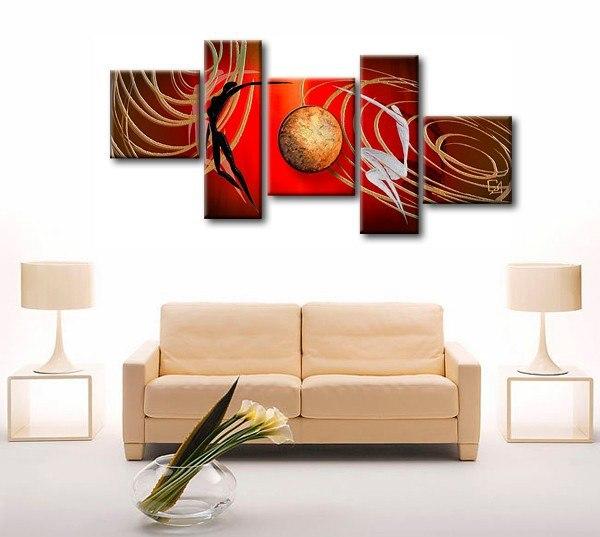 Simple Modern Art, Love Abstract Painting, Bedroom Room Wall Art Paintings, Abstract Art of Love, 5 Piece Canvas Painting-Grace Painting Crafts