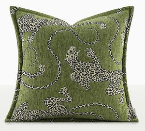 Green Decorative Pillow Covers, Large Modern Sofa Pillow Cases, Cheetah Modern Pillows for Couch, Abstract Decorative Throw Pillows for Living Room-Grace Painting Crafts