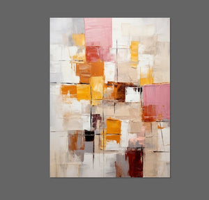 Modern Paintings for Dining Room, Hand Painted Canvas Art, Bedroom Wall Art Ideas, Simple Modern Art, Contemporary Modern Wall Art Paintings-Grace Painting Crafts