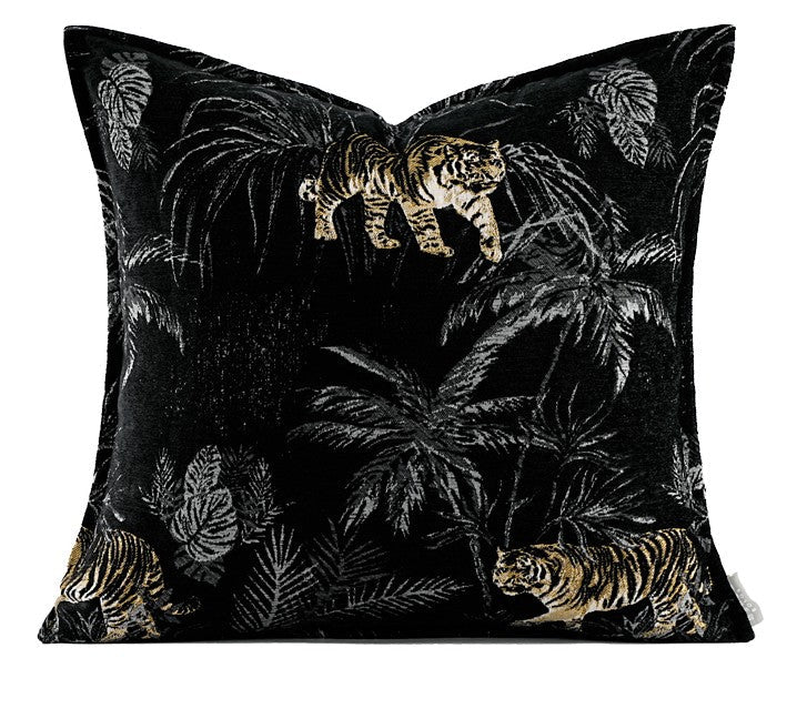 Forest Jungle Tiger Pattern Decorative Pillow Covers, Large Modern Sofa Pillow Cases, Modern Pillows for Couch, Abstract Decorative Throw Pillows for Living Room-Grace Painting Crafts