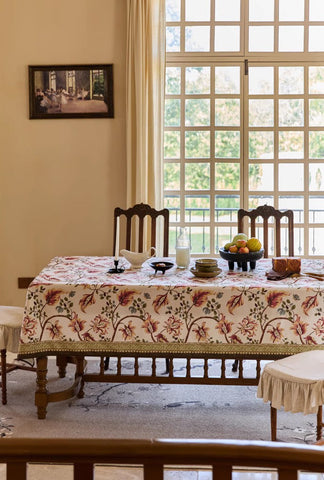 Dining Room Flower Table Cloths, Extra Large Rectangular Table Covers for Kitchen, Farmhouse Table Cloth, Wedding Tablecloth, Square Tablecloth for Round Table-Grace Painting Crafts