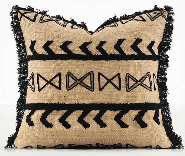 Ethnic Square Modern Throw Pillows for Couch, Contemporary Modern Sofa Pillows, Decorative Throw Pillows for Bedroom, Large Throw Pillow for Interior Design-Grace Painting Crafts