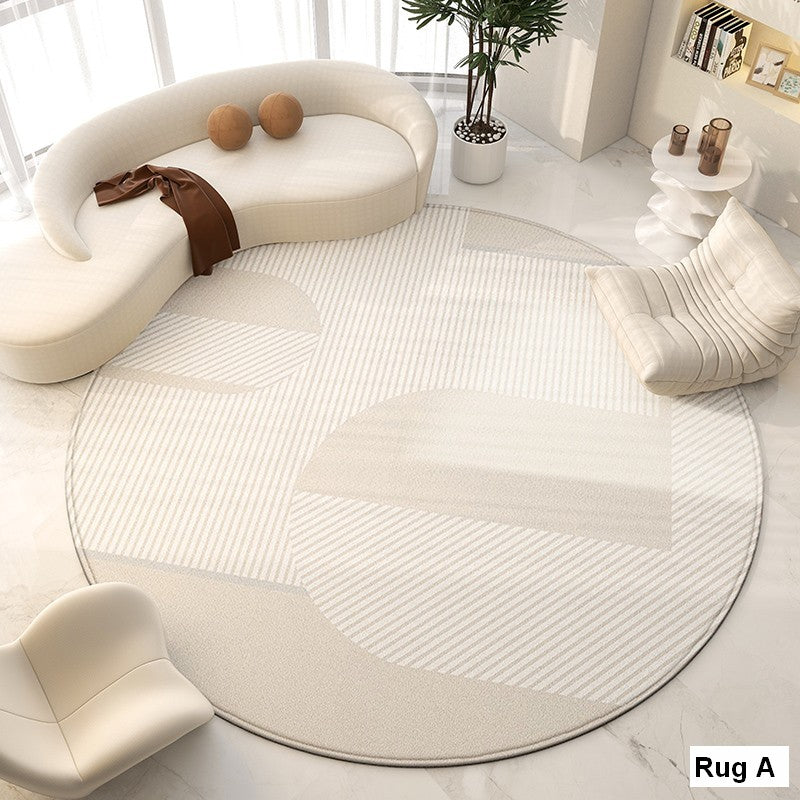 Large Modern Rugs for Living Room, Contemporary Modern Area Rugs for Bedroom, Geometric Round Rugs for Dining Room, Circular Modern Rugs under Chairs-Grace Painting Crafts