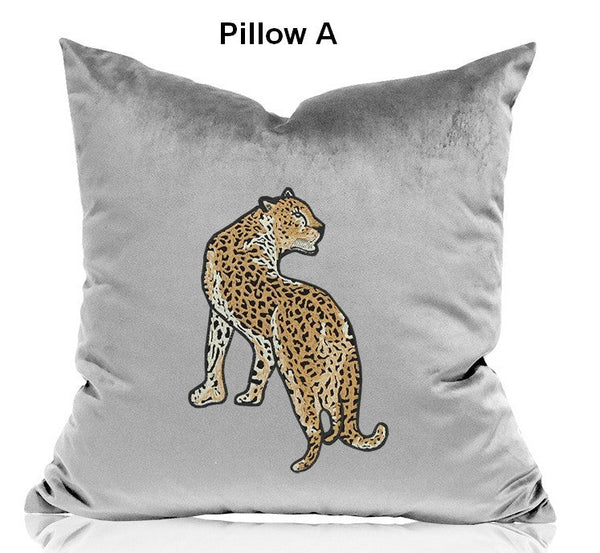 Cheetah Decorative Throw Pillows, Decorative Pillows for Living Room, Modern Sofa Pillows, Contemporary Throw Pillows-Grace Painting Crafts