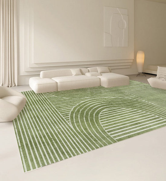 Modern Living Room Rugs, Green Thick Soft Modern Rugs for Living Room, Dining Room Modern Rugs, Contemporary Rugs for Bedroom-Grace Painting Crafts