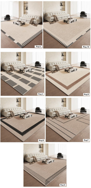 Bedroom Floor Rugs, Simple Abstract Rugs for Living Room, Contemporary Abstract Rugs for Dining Room, Modern Rug Ideas for Living Room-Grace Painting Crafts