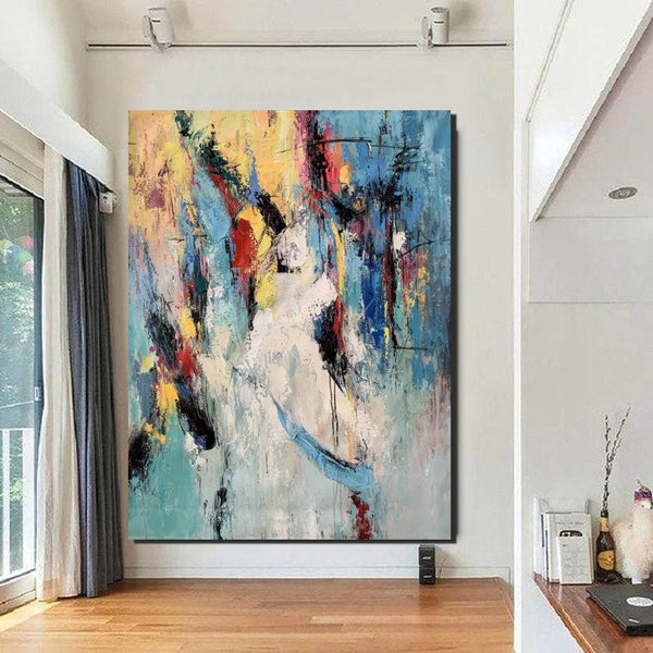 Palette Knife Paintings, Acrylic Paintings on Canvas, Large Paintings Behind Sofa, Abstract Painting for Living Room, Bedroom Modern Wall Art Paintings-Grace Painting Crafts