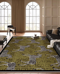 Mid Century Zebra Modern Rugs in Bedroom, Dining Room Modern Rugs, Living Room Modern Area Rugs, Large Contemporary Floor Carpets-Grace Painting Crafts