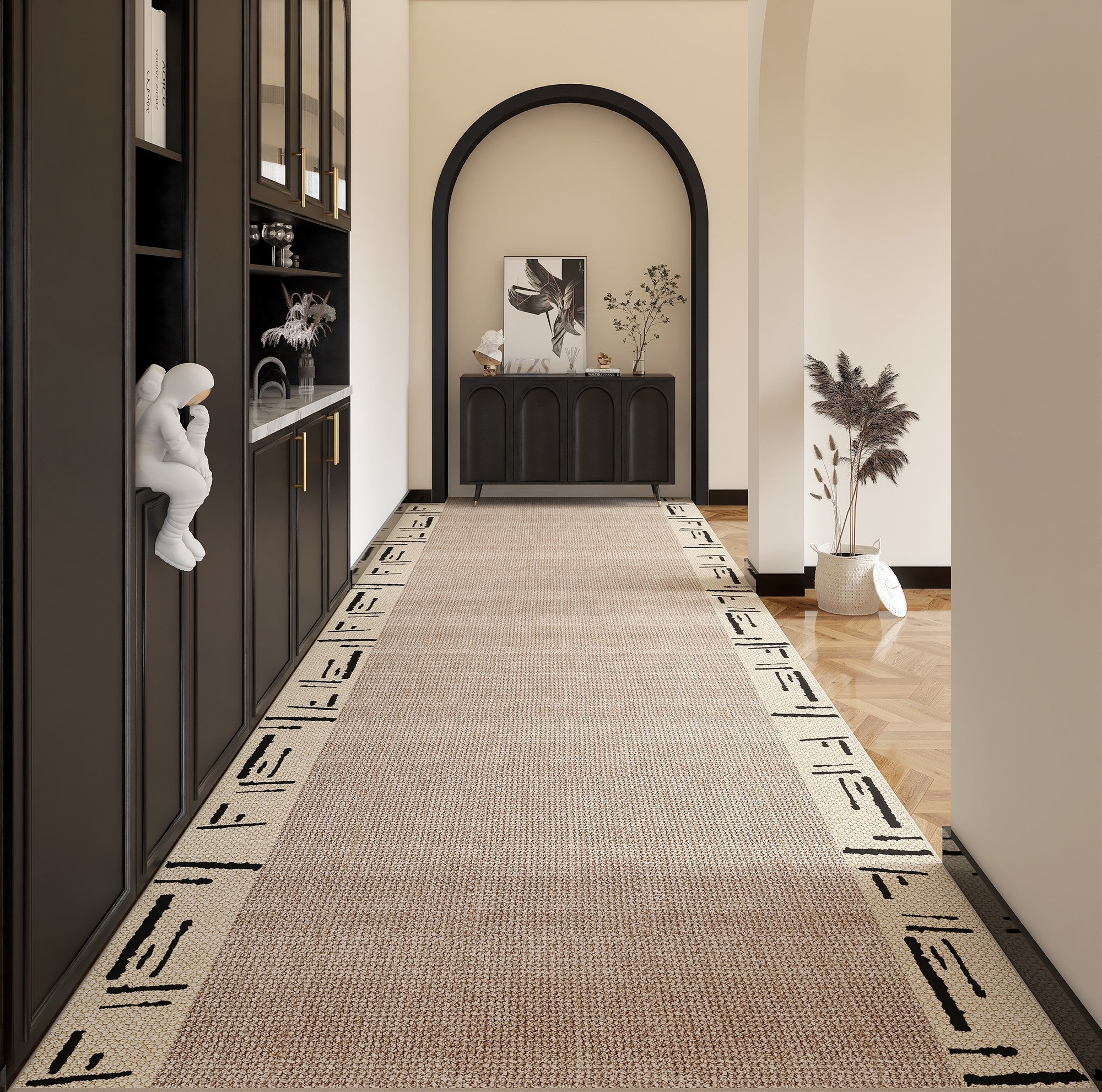 Stain-resistant Non Slip Hallway Runner Rugs, Modern Long Hallway Runners, Extra Long Entryway Runner Rug Ideas, Entrance Hallway Runners, Long Narrow Runner Rugs-Grace Painting Crafts