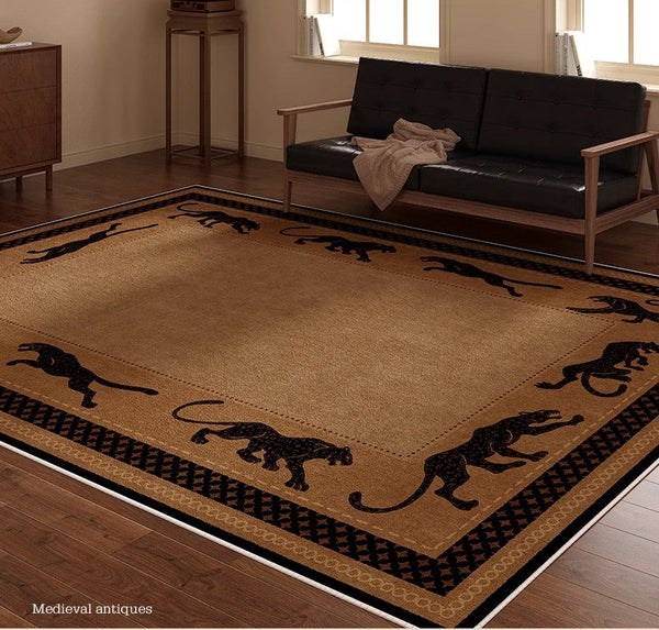 Large Modern Rugs for Living Room, Mid Century Cheetah Pattern Modern Rugs for Dining Room, Modern Rug Ideas for Bedroom-Grace Painting Crafts