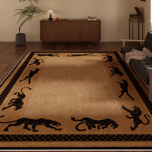 Large Modern Rugs for Living Room, Mid Century Cheetah Pattern Modern Rugs for Dining Room, Modern Rug Ideas for Bedroom-Grace Painting Crafts