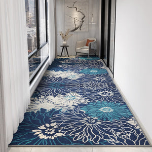 Entrance Hallway Runners, Extra Long Narrow Blue Runner Rugs, Washable Kitchen Runner Rugs, Modern Long Hallway Runners, Contemporary Entryway Runner Rug Ideas-Grace Painting Crafts