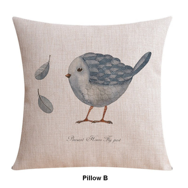 Throw Pillows for Couch, Simple Decorative Pillow Covers, Decorative Sofa Pillows for Children's Room, Love Birds Decorative Throw Pillows-Grace Painting Crafts