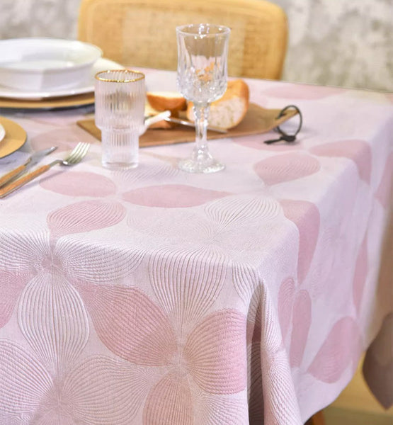 Simple Contemporary Pink Cotton Tablecloth, Square Tablecloth for Round Table,Large Rectangle Table Covers for Dining Room Table, Modern Table Cloths for Kitchen-Grace Painting Crafts