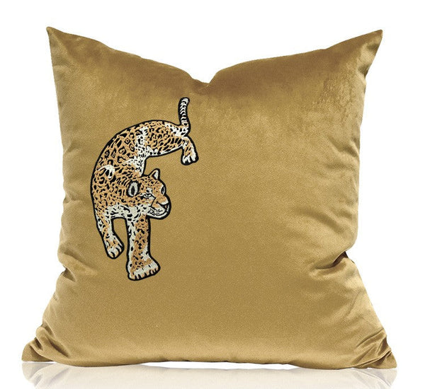 Contemporary Throw Pillows, Cheetah Decorative Cushion, Modern Sofa Pillows, Decorative Pillows for Living Room-Grace Painting Crafts