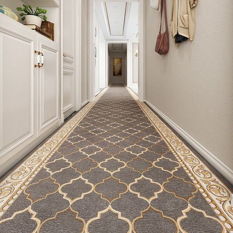 Modern Long Hallway Runners, Extra Long Narrow Runner Rugs, Washable Kitchen Runner Rugs, Stain-resistant Non Slip Entryway Brown Runner Rugs, Entrance Hallway Runners, Hallway Runners-Grace Painting Crafts