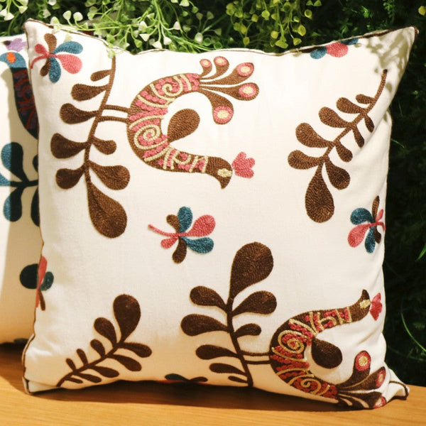 Farmhouse Embroider Cotton Pillow Covers, Love Birds Decorative Sofa Pillows, Cotton Decorative Pillows, Decorative Throw Pillows for Couch-Grace Painting Crafts