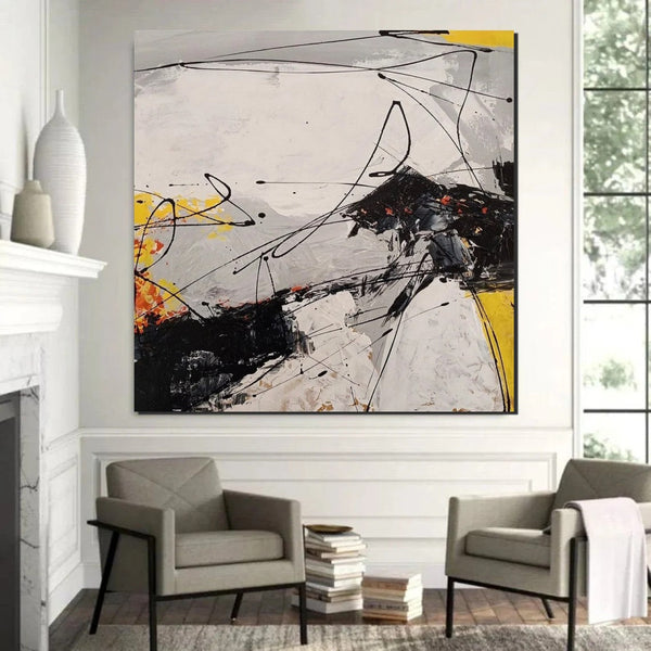 Extra Large Abstract Paintings on Canvas, Hand Painted Abstract Painting, Bedroom Wall Art Ideas, Simple Painting Ideas for Bedroom-Grace Painting Crafts