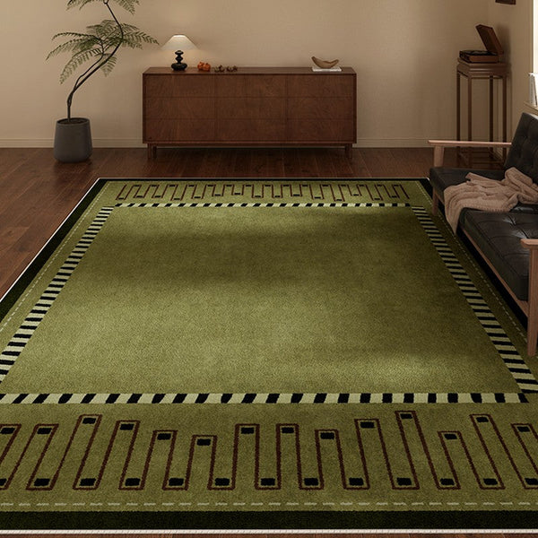 Dining Room Floor Carpets, Large Modern Rugs in Living Room, Green Contemporary Rugs for Bedroom, Mid Century Modern Rugs under Sofa-Grace Painting Crafts