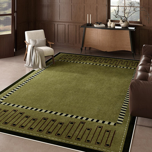 Dining Room Floor Carpets, Large Modern Rugs in Living Room, Green Contemporary Rugs for Bedroom, Mid Century Modern Rugs under Sofa-Grace Painting Crafts