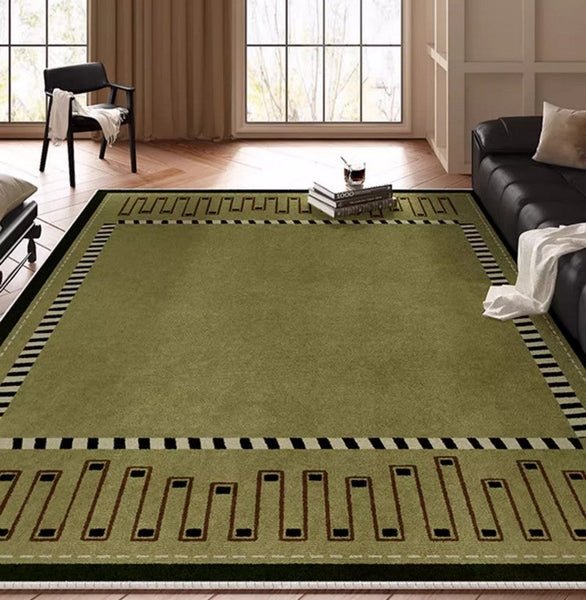 Dining Room Floor Carpets, Large Modern Rugs in Living Room, Green Contemporary Rugs for Bedroom, Mid Century Modern Rugs under Sofa-Grace Painting Crafts