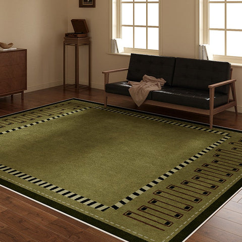 Dining Room Floor Carpets, Large Modern Rugs in Living Room, Green Contemporary Rugs for Bedroom, Mid Century Modern Rugs under Sofa-Grace Painting Crafts