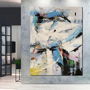 Bedroom Modern Wall Art Paintings, Palette Knife Paintings, Acrylic Paintings on Canvas, Large Paintings Behind Sofa, Abstract Painting for Living Room-Grace Painting Crafts