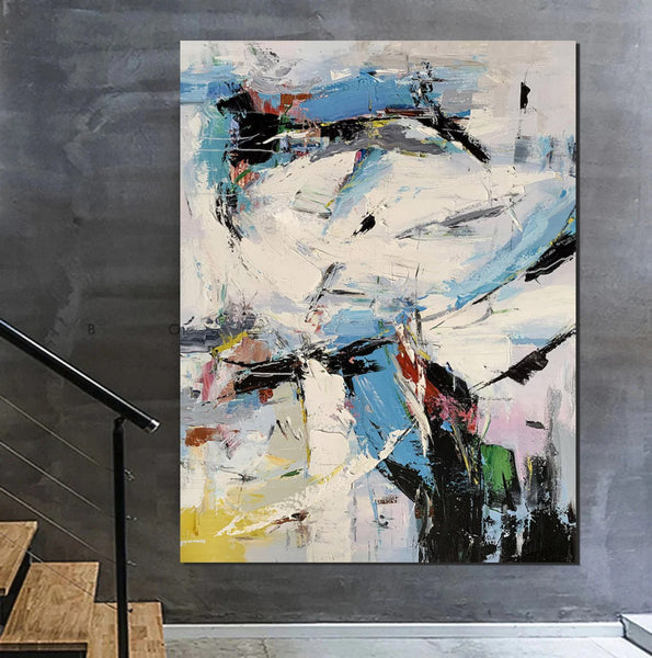 Bedroom Modern Wall Art Paintings, Palette Knife Paintings, Acrylic Paintings on Canvas, Large Paintings Behind Sofa, Abstract Painting for Living Room-Grace Painting Crafts