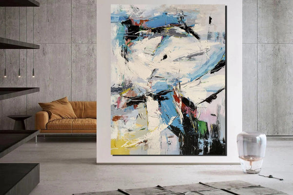 Bedroom Modern Wall Art Paintings, Palette Knife Paintings, Acrylic Paintings on Canvas, Large Paintings Behind Sofa, Abstract Painting for Living Room-Grace Painting Crafts