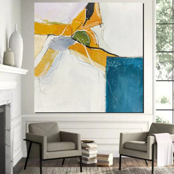 Bedroom Wall Art Paintings, Contemporary Wall Art Paintings, Acrylic Paintings for Living Room, Large Simple Modern Art, Abstract Acrylic Painting-Grace Painting Crafts