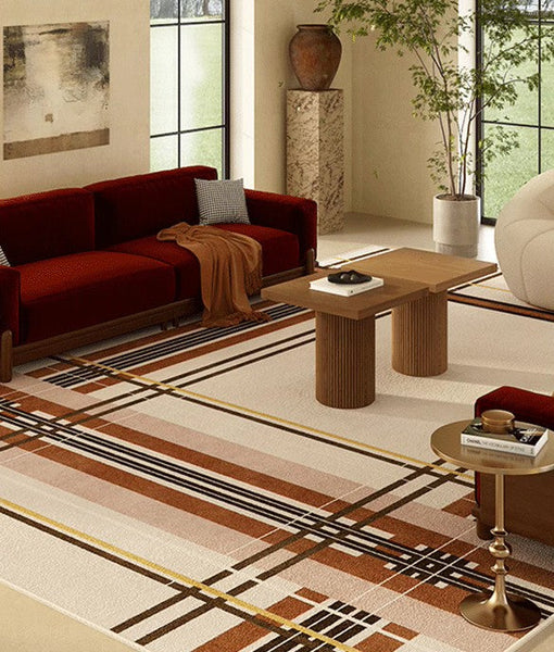 Contemporary Modern Rugs, Modern Rugs for Dining Room, Geometric Contemporary Rugs Next to Bed, Mid Century Area Rugs for Living Room-Grace Painting Crafts