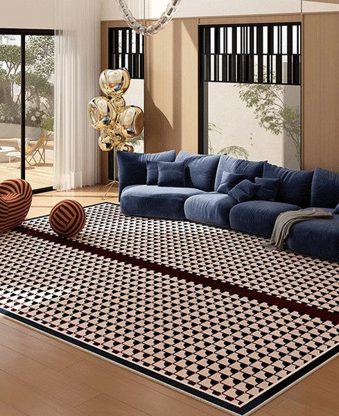 Modern Rugs for Dining Room, Contemporary Modern Rugs, Geometric Contemporary Rugs Next to Bed, Mid Century Area Rugs for Living Room-Grace Painting Crafts