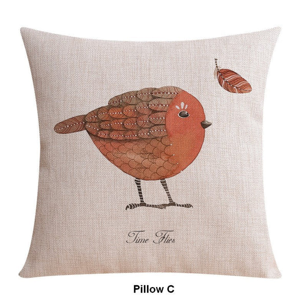 Throw Pillows for Couch, Simple Decorative Pillow Covers, Decorative Sofa Pillows for Children's Room, Love Birds Decorative Throw Pillows-Grace Painting Crafts