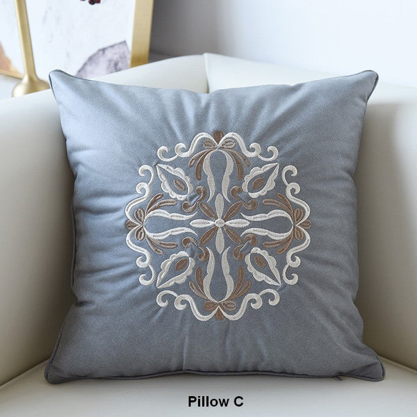 Modern Sofa Pillows, Flower Pattern Decorative Throw Pillows, Contemporary Throw Pillows, Large Decorative Pillows for Living Room-Grace Painting Crafts