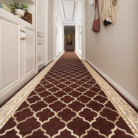 Stain-resistant Non Slip Kitchen Runner Rugs, Entryway Brown Runner Rugs, Modern Long Hallway Runners, Extra Long Narrow Runner Rugs, Entrance Hallway Runners, Hallway Runners-Grace Painting Crafts