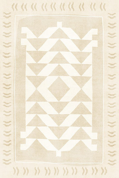 Mid Century Modern Rugs Next to Bed, Modern Rugs for Dining Room, Soft Contemporary Rugs for Bedroom, Cream Modern Carpets for Living Room-Grace Painting Crafts