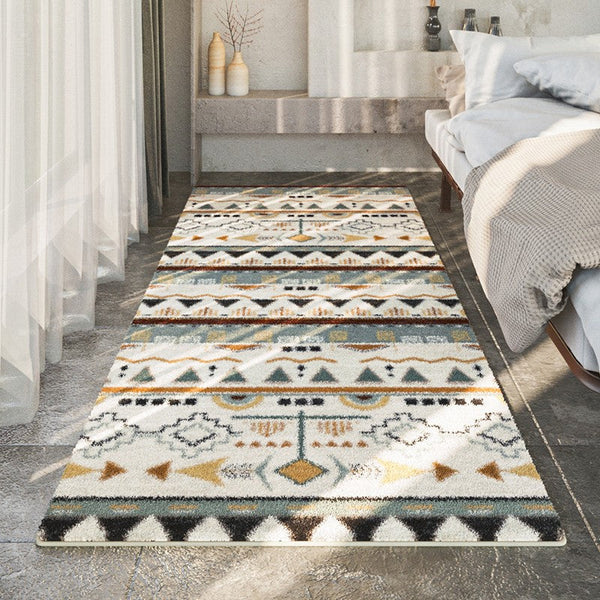 Simple Geometric Runner Rugs for Hallway, Contemporary Runner Rugs Next to Bed, Modern Runner Rugs for Entryway, Modern Rugs for Dining Room-Grace Painting Crafts