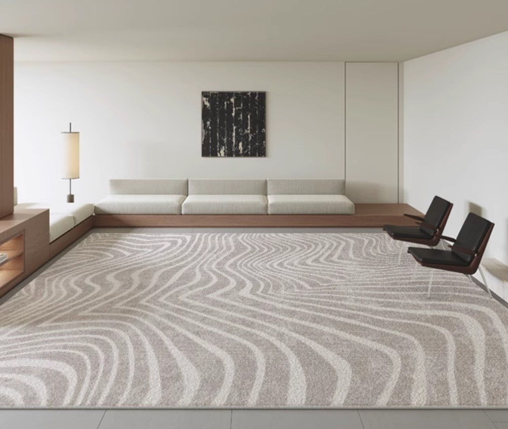 Modern Carpets for Office, Dining Room Floor Rugs, Stripe Area Rugs under Sofa, Mid Century Area Rugs for Living Room, Abstract Contemporary Rugs for Bedroom-Grace Painting Crafts