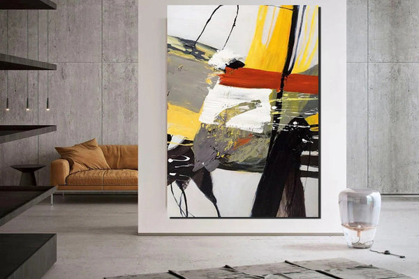 Extra Large Paintings for Living Room, Modern Abstract Art for Bedroom, Abstract Acrylic Wall Painting, Simple Painting Ideas, Hand Painted Wall Painting-Grace Painting Crafts