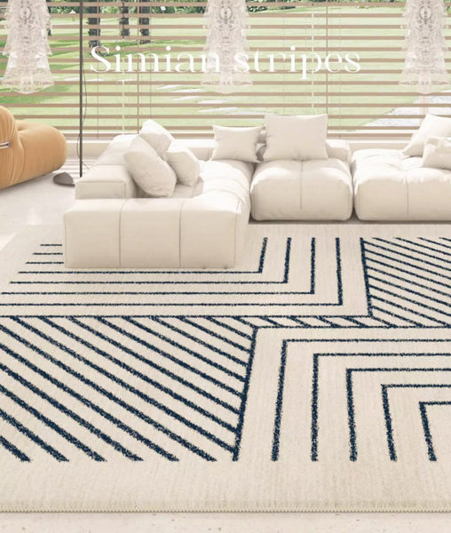 Large Modern Rugs for Dining Room, Bohemian Stripe Runner Rugs Next to Bed, Contemporary Rugs for Living Room, Bathroom Runner Rugs-Grace Painting Crafts