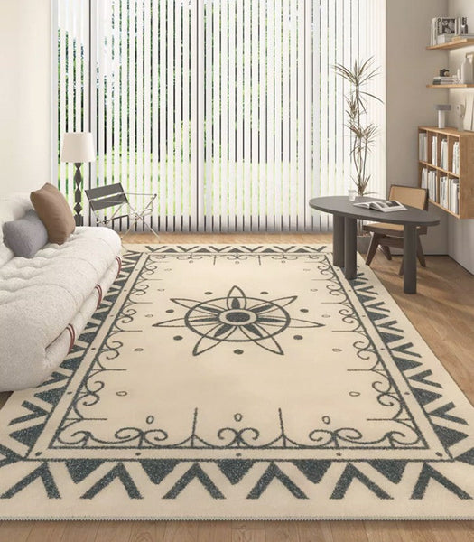 Hallway Modern Runner Rugs, Thick Contemporary Area Rugs Next to Bed, Abstract Area Rugs for Living Room, Modern Rugs under Dining Room Table-Grace Painting Crafts