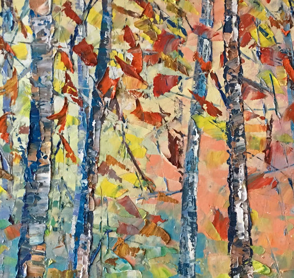 Birch Tree Painting, Landscape Painting, Original Wall Art, Canvas Art, Custom Large Oil Painting-Grace Painting Crafts