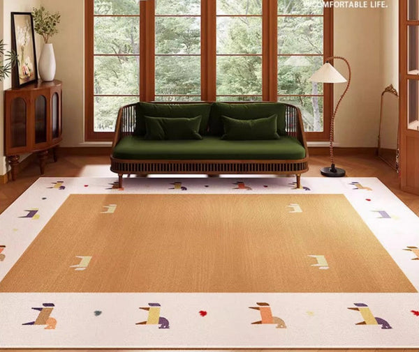 Cartoon Modern Rugs for Bedroom, Lovely Horse Area Rugs for Children Room, Geometric Modern Rugs, Modern Rugs for Living Room-Grace Painting Crafts