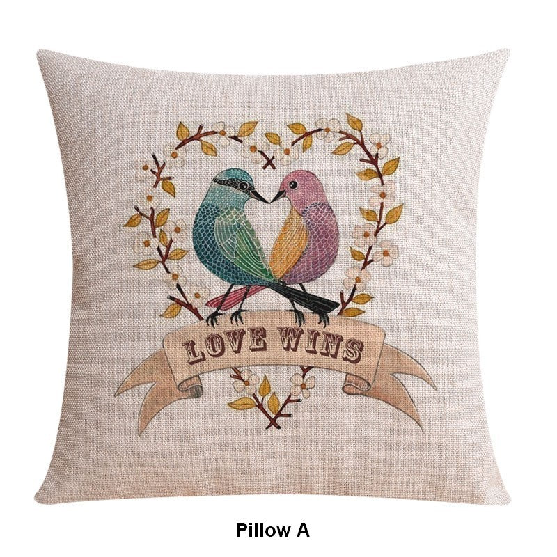 Singing Birds Decorative Throw Pillows, Love Birds Throw Pillows for Couch, Modern Sofa Decorative Pillows for Children's Room, Decorative Pillow Covers-Grace Painting Crafts