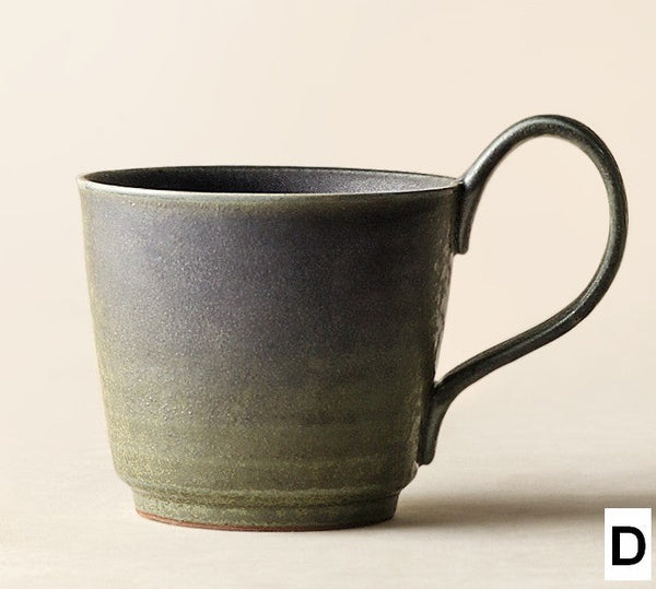 Creative Brown Green Blue Ceramic Coffee Mugs, Large Modern Handmade Pottery Coffee Cup, Large Unique Tea Cup, Large Capacity Coffee Cups-Grace Painting Crafts