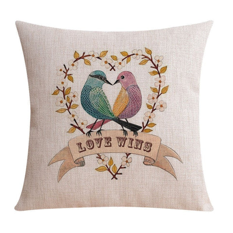 Love Birds Throw Pillows for Couch, Singing Birds Decorative Throw Pillows, Modern Sofa Decorative Pillows, Decorative Pillow Covers-Grace Painting Crafts