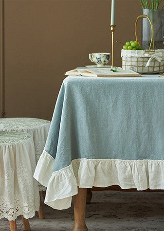 Long Rectangle Tablecloth for Dining Room Table, Blue Modern Table Cloth, Extra Large Tablecloth for Home Decoration, Square Tablecloth for Round Table-Grace Painting Crafts