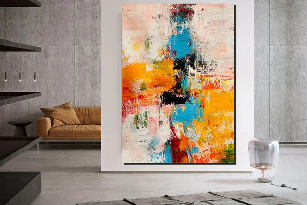 Modern Abstract Art for Bedroom, Abstract Acrylic Wall Painting, Hand Painted Wall Painting, Extra Large Paintings for Living Room, Simple Painting Ideas-Grace Painting Crafts