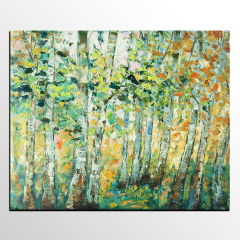 Autumn Tree Painting, Original Wall Art, Landscape Painting, Custom Heavy Texture Wall Art-Grace Painting Crafts